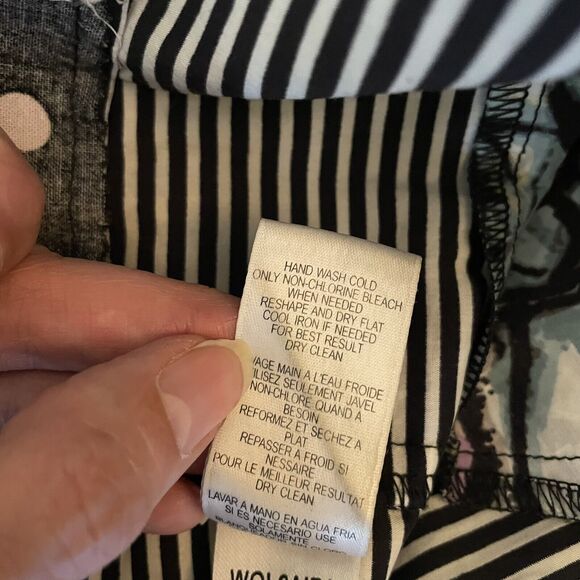 BCBG Maxazria Women's 8 M Ruffle Sleeve Multicolor Mixed Print Midi Dress Clown - Picture 9 of 10